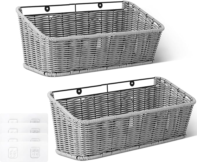 GRANNY SAYS Wicker Hanging Basket, 2 Pack Storage Baskets