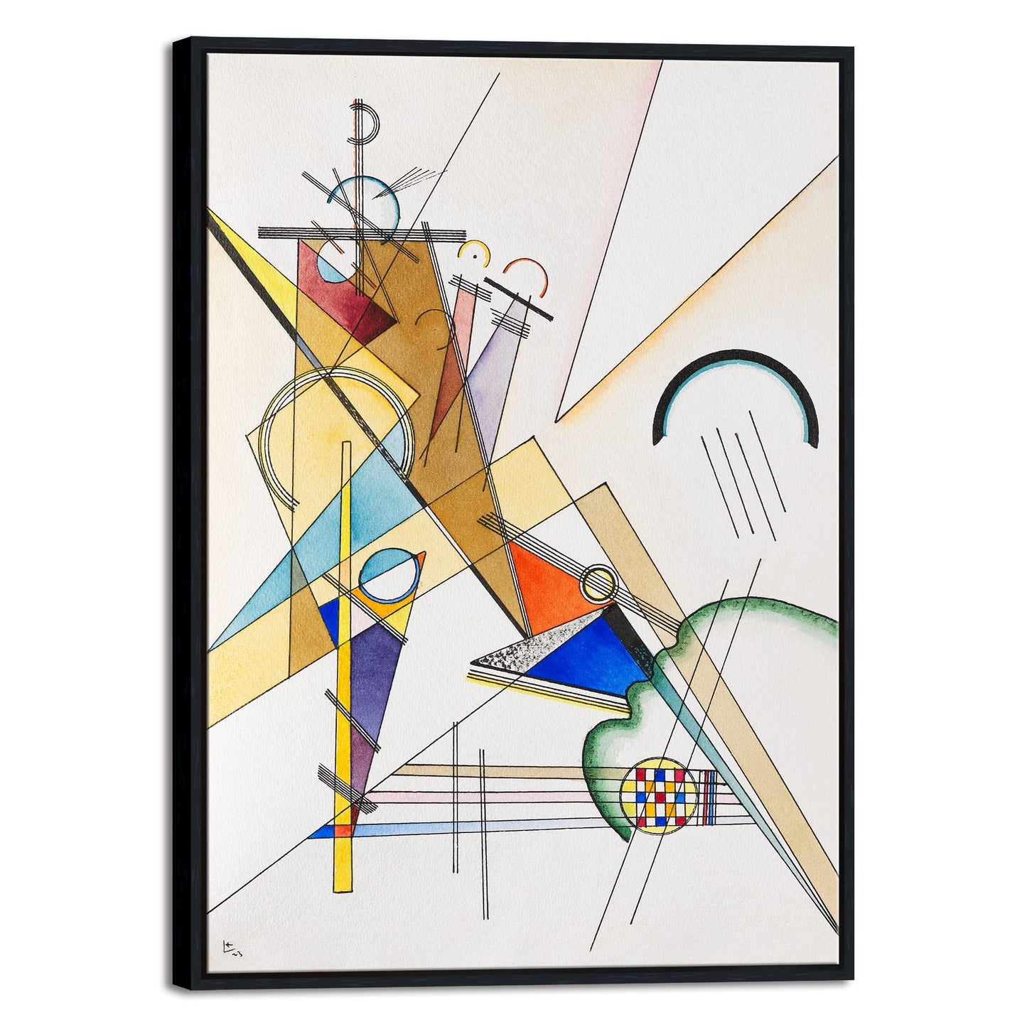 Wieco Art Framed Canvas Wall Art Composition VII, 1913 by Wassily Kandinsky Classic Abstract Famous Paintings Reproductions Canvas Wall Art for Home Decoration