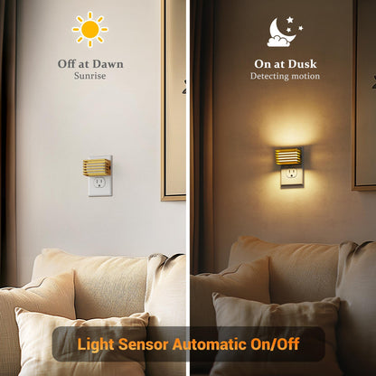 JandCase LED Night Light, [2 Pack] Night Lights Plug into Wall with Dusk to Dawn Sensor, Dimmable Plug in Night Light, Adjustable Brightness, 3000K Soft White Nightlight for Bedroom Bathroom Hallway