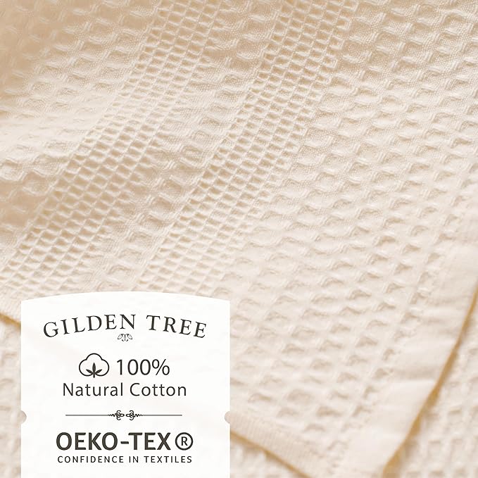 GILDEN TREE Waffle Towels for Bathroom, 100% Cotton Quick Dry Towel, Waffle