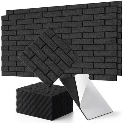 BrightRow 20 Pack Acoustic Panels 12" X 12" Soundproof Wall Panels with Self Adhesive High Density Brick Pattern Sound Absorbing Decorative for Home Office Gaming Room Studio