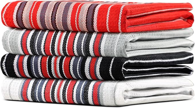 Urban Villa Kitchen Towels Extra Large Premium Salsa Stripes Dish Towels