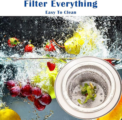 2 Pcs Heavy Duty Stainless Steel Slop Basket Filter Trap, 3.54" Top / 1.65"