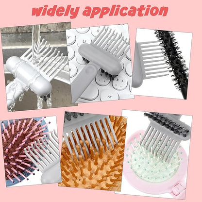 2Pcs Hair Brush Cleaning Tool 2-in-1 Comb Cleaner