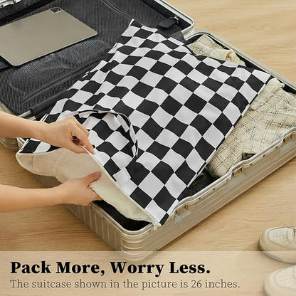 Checkered 2 Pcs Large Travel Laundry Bags