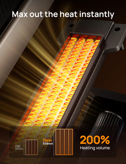DREO Space Heater Indoor, 25" 11.5ft/s Fast Portable Room Heater with Remote and Thermostat, 3 Modes, Overheating & Tip-Over Protection, Electric Heaters for Indoor Use Large Room, Bedroom, Gold