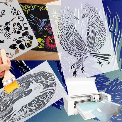 ZHluja Mylar Blank Stencil Sheet for Stencil Cutting,Craft Translucent 12 x 24 inch 10 Sheets 7.5 mil Acetate Template Material (10 Sheets, 7.5mil)