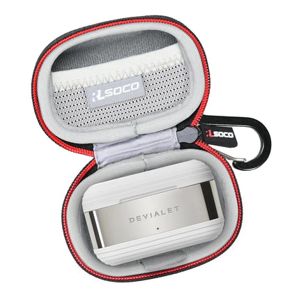 RLSOCO Hard Case for Devialet Gemini II True Wireless Earbuds | Shockproof, Dustproof, Water-Resistant Storage Pouch, with Sturdy Metal Hook (Case Only)