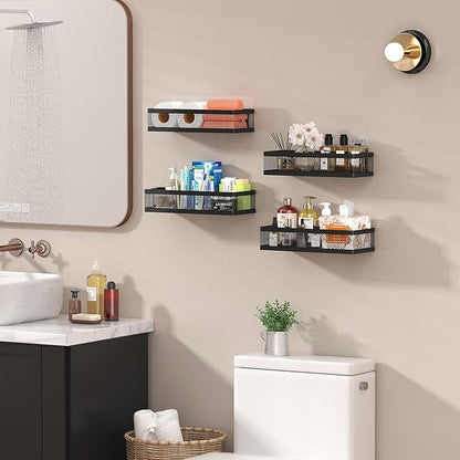 PUSDON Hanging Storage Baskets Organizer Wall Mount, Metal Wire Storage Bin Rack