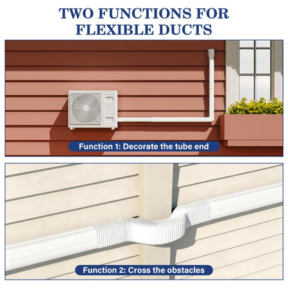 LyPrem 16.5Ft Mini Split Line Set Cover 4" PVC Line Cover Kit for Mini Split and Central Air Conditioner & Heat Pump