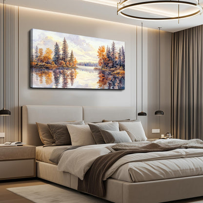 PHAOHUAXM Abstract Ink Landscape Painting Wall Art Painting Modern Canvas Print Natural Landscape Art Pictures Living Room Dining Room Wall Decor Bedroom Office Home Decoration Aesthetics 20x40 In