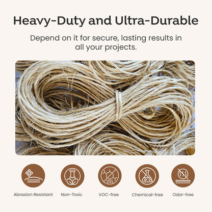 Sisalana® Premium Brazilian 1640ft (500m) Coil Sisal Twine, 100% Natural Garden Twine for Plants, Crafts, Packing, Macrame & DIY Projects, Strong & Biodegradable