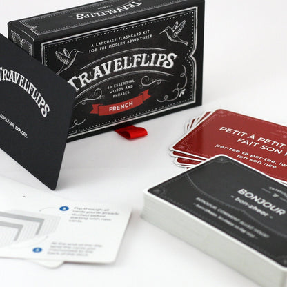 French Flash Cards - Learn French Language Vocabulary Words and Phrases - Easy Sentences for Beginners - Gift for Travelers, Kids, and Adults - Language Cards by Travelflips