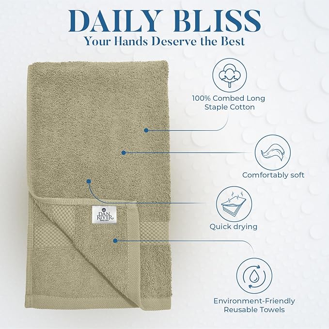 DAN RIVER 6-Pack Premium Hand Towels