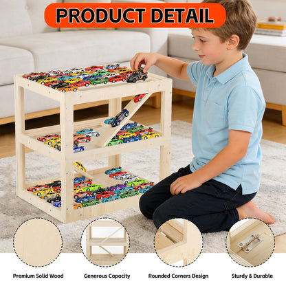 Display Case for Hot Wheels Garage & Matchbox Cars 1/64 Scale Diecast Toy Car Garage, Storage Case for Hot Wheels, Parking Diorama Toy Car Parking Ramp for 1/64 1/24 1/18