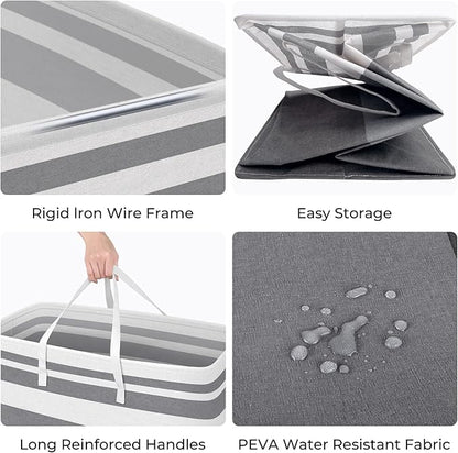 HomeHacks 3-Pack Large Laundry Basket, Waterproof, Freestanding Laundry Hamper