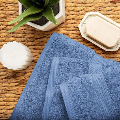 SUPERIOR Solid Egyptian Cotton Towel Set, Hand Towel 20” x 30”, Bath Towel 30”
