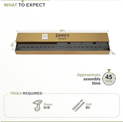 Zippity Portable Puppy Fence Kit - 22in H x 44in W (2 Panels), Charcoal Color, Freestanding Dog Playpen for Yard & Indoors, Vinyl Picket Outdoor Fence, ZP19073