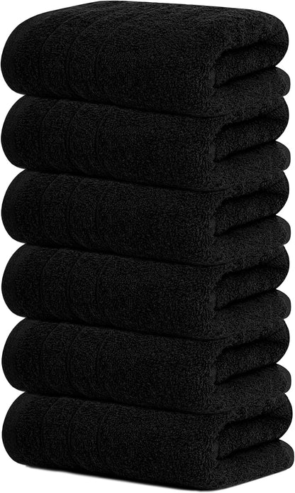 Tens Towels Pack of 6 Hand Towels, 100% Cotton, Lighter Weight, Quick to Dry