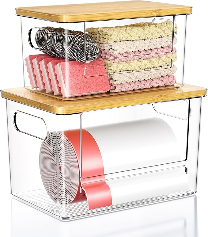 Trash Bag Dispenser 2 Pack, Stackable Trash Bag Holder