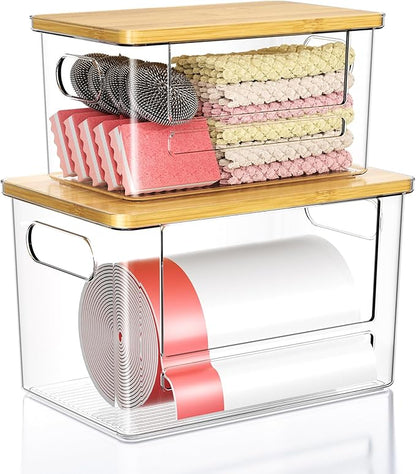 Trash Bag Dispenser 2 Pack, Stackable Trash Bag Holder