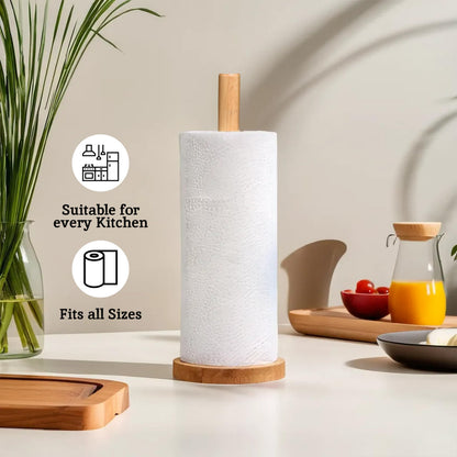 Premier Housewares 1103953 Kitchen Roll Holder Wall Mounted Kitchen Roll Holder Kitchen Roll Stand H31 X W12 Cm X D12 Cm Brown