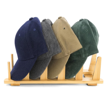 Yopay 2 Pack Book Display Stand Bamboo, 5 Tier Puzzle Record Rack Easel Holder for Vendors, Counter Retail Display for Magazine Art Print, Hat Organizer for Baseball Caps