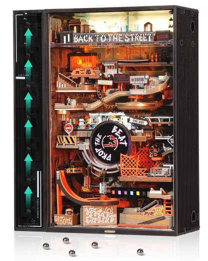 ROKR Marble Run Mechanical 3D Puzzles for Adults& Teens, DIY Miniature Model Building Kit, Parallel World Hip-Hop Street MR03S