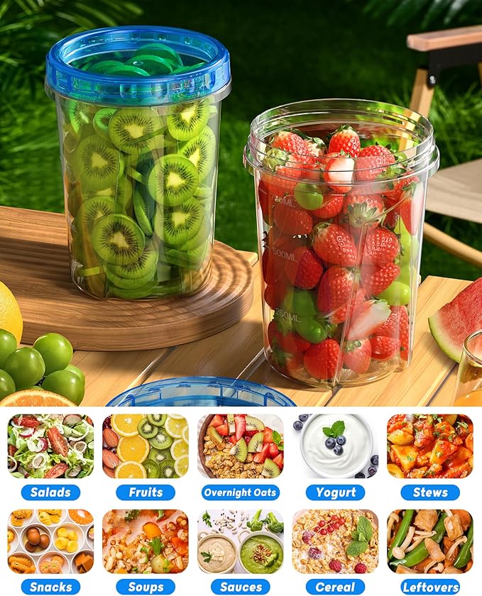12 Pack-34oz Freezer Storage Containers, Plastic Food Storage Containers