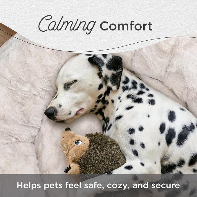 Best Friends by Sheri The Original Calming Donut Dog Bed for Extra-Small Dogs up to 10 lbs, Lux Faux Fur, Mink Dark Gray, 18" x 18"