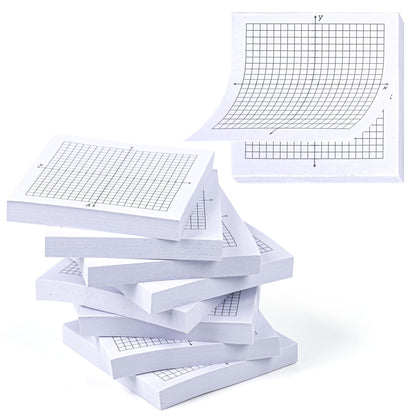 VELATYVIO 8PCS Graph Paper Sticky Notes 800 Sheets Self Adhesive Mini X Y Axis Coordinate Plane Post It 20 X 20 Four Quadrant Grid Pad for School Office Supplies 3 X 3 Inch