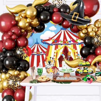 Balloon Garland Arch Kit – Burgundy Black Gold Balloons with Bonus DIY Hat and Wings for Baby Shower Anniversary Graduation Party Supplies