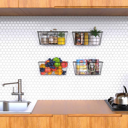 MaraFansie Over the Cabinet Door Organizer Wall Wire Baskets Hanging Kitchen