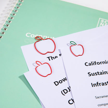 OZENT 90PCS Apple Shaped Paper Clips, Cute Fruit Bookmarks & Decorative Paperclips Set, 3 Designs Red Apple Clips for Teacher Gifts Appreciation, Office School Classroom Supplies