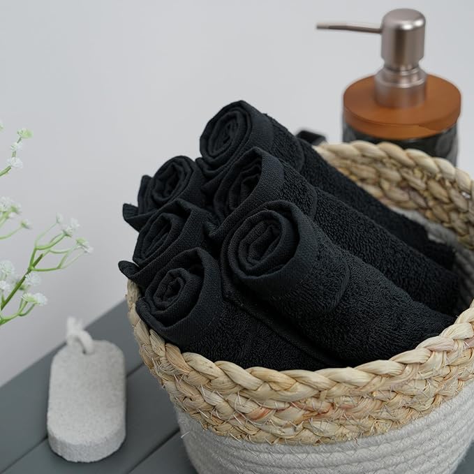 Tens Towels Pack of 60 Washcloths, 12 x 12 Inches, Lighter Weight, Quick to Dry