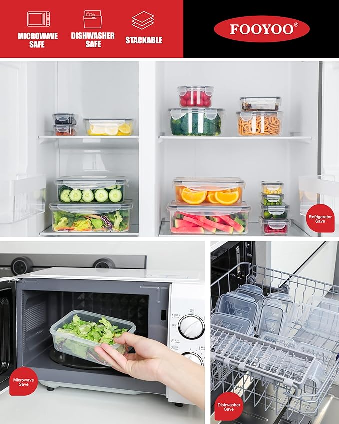 56 Pcs Large Food Storage Containers Set