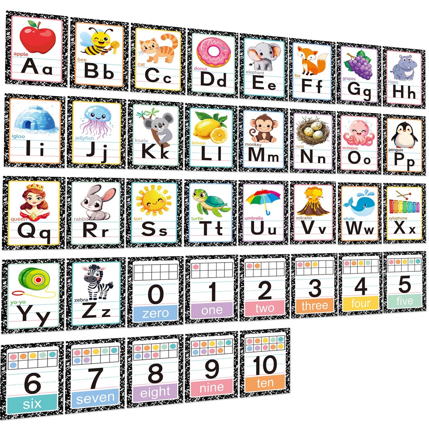 Alphabet Letters for Wall - ABC Alphabet Poster Classroom Wall Alphabet Alphabet Wall Chart Kindergarten Elementary Classroom Wall Decor Daycare Homeschool Supplies