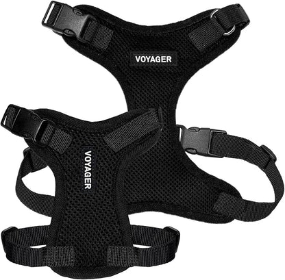 Voyager Step-in Pet Harness - All Weather Mesh, Adjustable Step in Harness for Cats and Dogs by Best Pet Supplies - Black, M