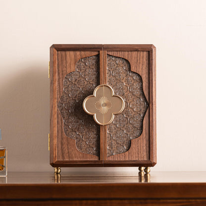 ZMARKRAFT® Black Walnut Wooden Jewelry Box, Decorative Multi-Layer Solid Wood Jewelry Case, Organizer for Rings, Necklaces, Earrings, Treasure Box Storage, Practical and Thoughtful Gift for Women