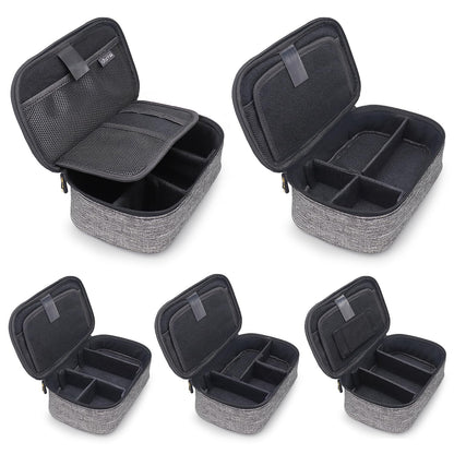 sisma Travel Electronics Organizer Small Carrying Case for Cables Phone Chargers USB Plugs Power Cords Earbuds Adapter Tech Accessories Pouch -Grey