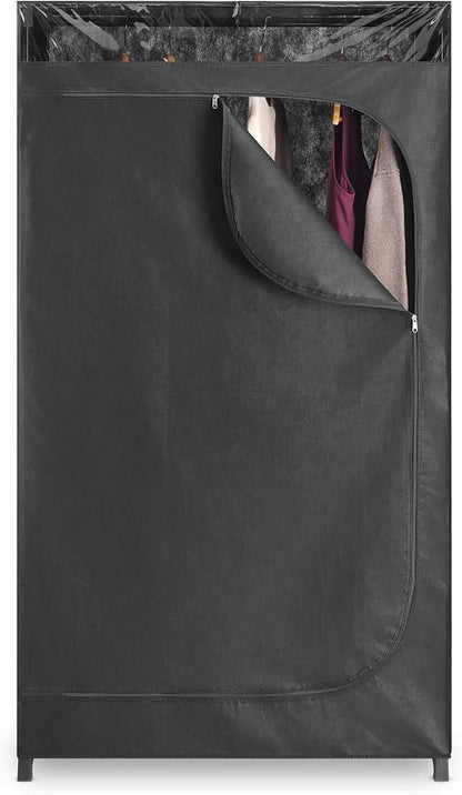 Whitmor Portable Clothes Closet - Freestanding Garment Organizer with Cover - 36 Inches Wide - Black