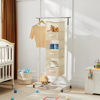 MAX Houser 6 Tier Shelf Hanging Closet Organizer, Closet Hanging Shelf