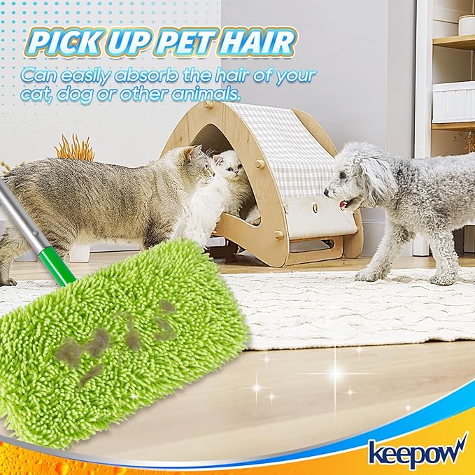 KEEPOW Reusable Dry Sweeping/Wet Mopping Cloths Compatible