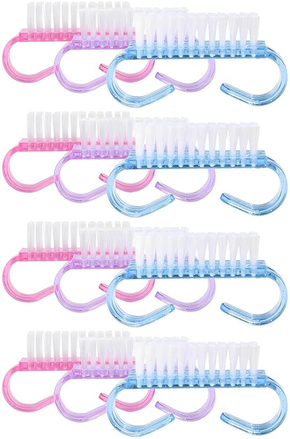 12-Pack Handle Grip Nail Brush, Fingernail Scrub Cleaning Brushes