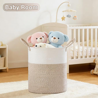 Tall Laundry Basket with Handles, 88L Portable Dirty Clothes Hamper, Boho