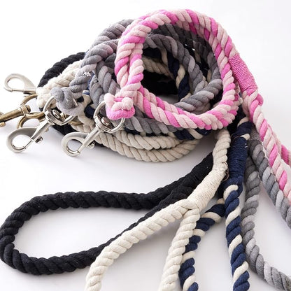 HonestBaby Collars and Leash Sets Braided and Vegan Suede for Dogs Organic Cotton for Pets, Black/Black, One Size
