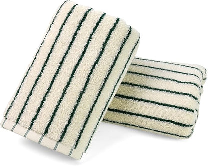 Jacquotha Green Striped Hand Towels