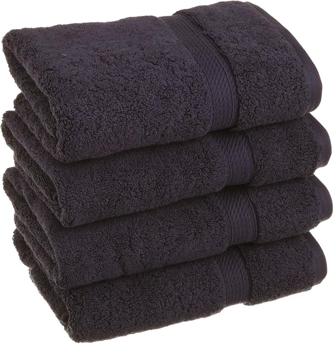 SUPERIOR Egyptian Cotton Pile Hand Towel Set of 4, Ultra Soft Luxury Towels