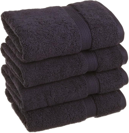 SUPERIOR Egyptian Cotton Pile Hand Towel Set of 4, Ultra Soft Luxury Towels