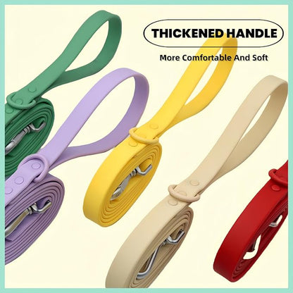 Dog Collar and Leash Set, Durable Waterproof Dog Leashes Collars, 5 Length Setting Adjustable Dog Collars for Large Medium Small Dogs (Cream, M)
